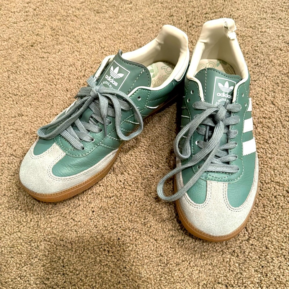 Women’s Adidas Sambas. Size 6.5. Sage green